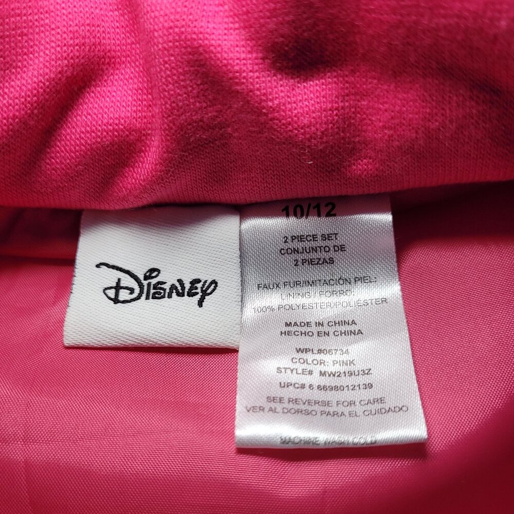 Disney Minnie Mouse Girls Leopard Print Puffer Vest Full Zip 10/12 Streetwear - Picture 6 of 9